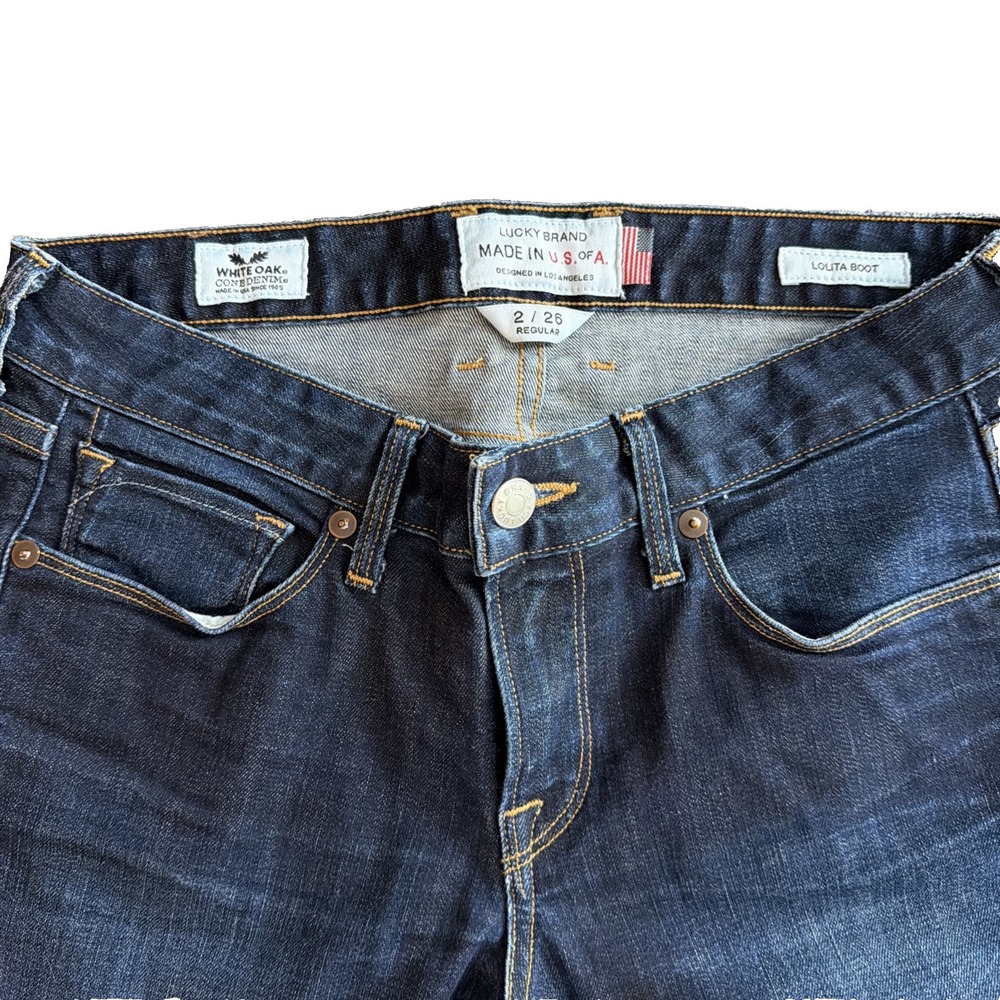 Lucky Jeans Women's 2/26 Blue Denim Lolita Boot White Oak Cone Denim USA